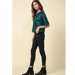 NWT Skies Are Blue, sequin diamond top